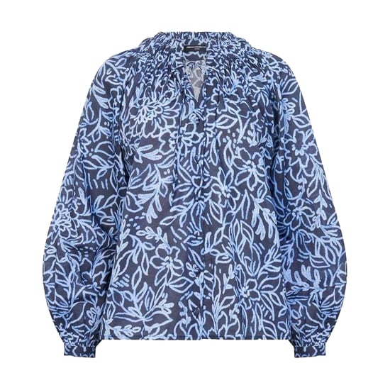 French Connection Dames/Dames Gebloemde Relaxed Fit Blouse (Marine Bloemen) - Image 2