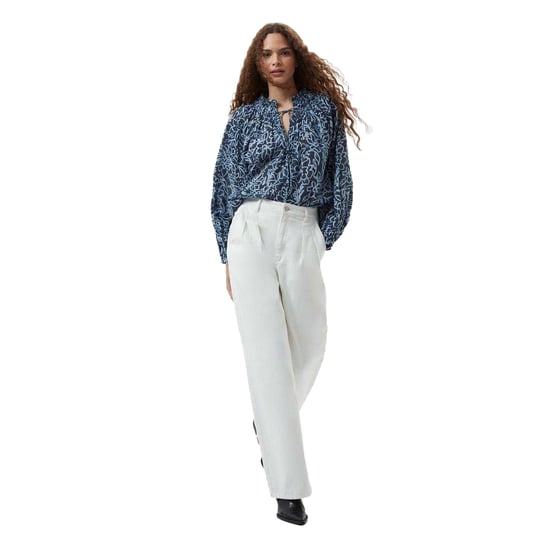 French Connection Dames/Dames Gebloemde Relaxed Fit Blouse (Marine Bloemen) - Image 4