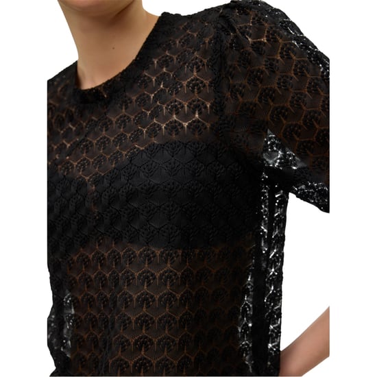 Vero Moda Damesblouse met ronde hals en een ruime pasvorm (Zwart) - Image 4