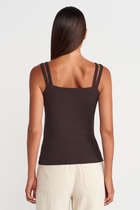 Geribbelde Mouwloze Blouse met Vierkante Halslijn - Image 2