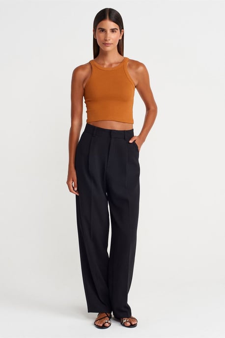 Geribbelde katoenen sweater zonder mouwen Crop Top - Image 4