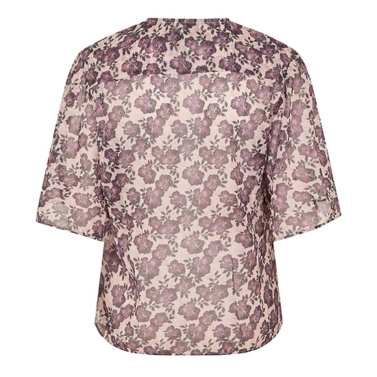 French Connection Dames/Dames Elysian Bloemen Strikhals Pofmouw Blouse (Blush Roze) - Image 3