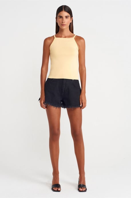 Slim Fit Halter Gebreide Blouse Met Strikdetail - Image 3
