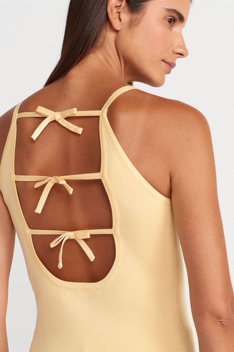 Slim Fit Halter Gebreide Blouse Met Strikdetail - Image 4
