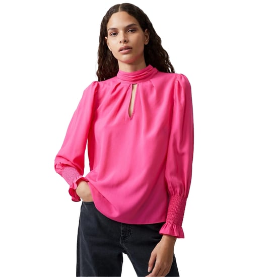 French Connection Dames/Dames Reguliere Blouse met Hoge Hals (Lichtgevend Roze) - Image 1
