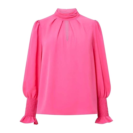French Connection Dames/Dames Reguliere Blouse met Hoge Hals (Lichtgevend Roze) - Image 2