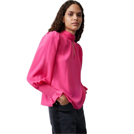 French Connection Dames/Dames Reguliere Blouse met Hoge Hals (Lichtgevend Roze) - Image 4