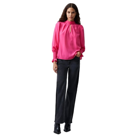 French Connection Dames/Dames Reguliere Blouse met Hoge Hals (Lichtgevend Roze) - Image 5