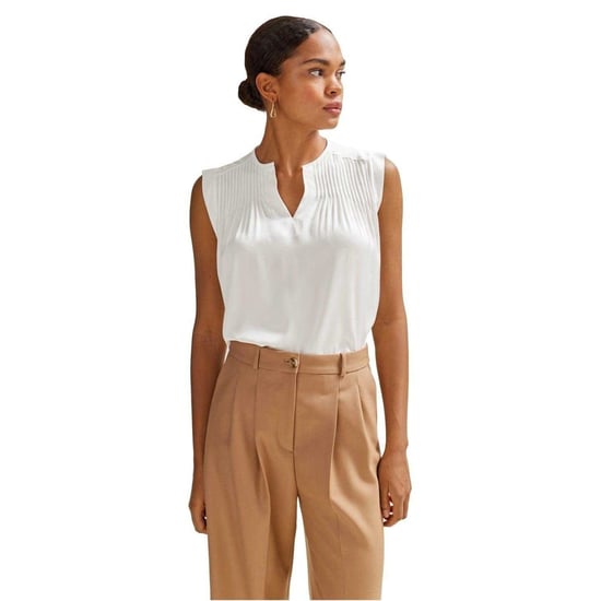 Boss Dames/Dames Pintuck Notch Hals Regular Blouse (Wit) - Image 2