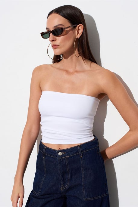 Strapless Bodycon Bandeau Blouse - Image 1