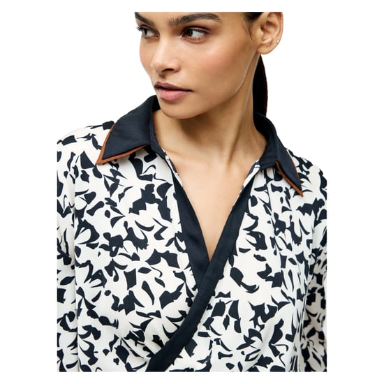French Connection Dames/Dames Twist Blouse (Zwart/Crème) - Image 4