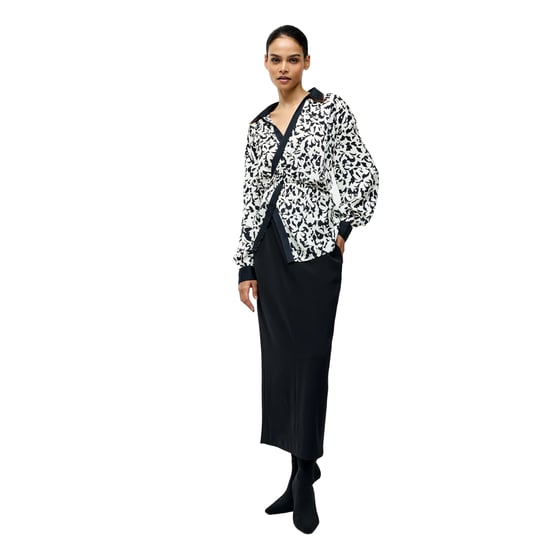 French Connection Dames/Dames Twist Blouse (Zwart/Crème) - Image 5