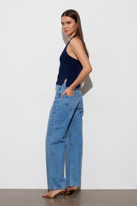Halternek Cut-Out Slim Fit Blouse - Image 4