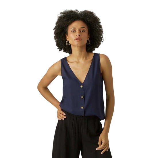 Vero Moda Damesblouse met V-hals en normale pasvorm (Navy Blazer) - Image 4