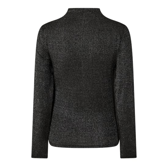 Pieces Damesblouse met hoge kraag, slank model en korte mouwen (Zwart) - Image 2