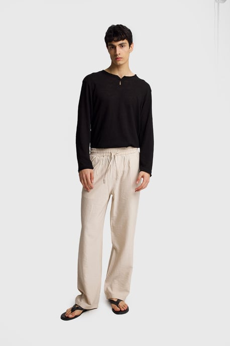 Heren Wijde Pijpen Broek met Elastische Taille - Image 1
