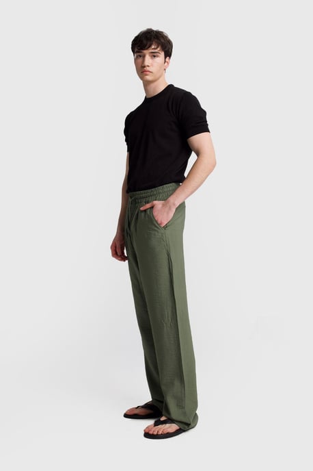 Heren Wijde Pijpen Broek met Elastische Taille - Image 6