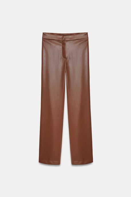 Dames Faux Leer Flared Broek - Image 5
