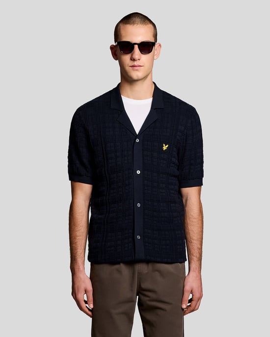 Revere Kraag Gebreid Resort Shirt - Image 1