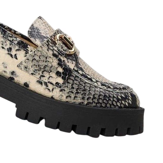 Steve Madden Dames/Dames Slangenprint Loafers (Licht Beige) - Image 3