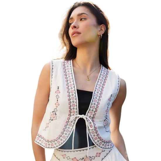 Threadbare Dames Geometrisch Patroon Vest (Crème) - Image 1
