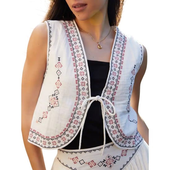 Threadbare Dames Geometrisch Patroon Vest (Crème) - Image 3