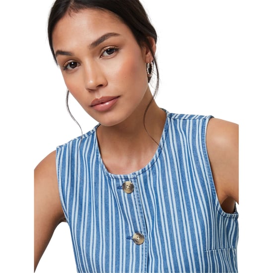 Threadbare Dames Fifi denim mouwloos vest (Middenblauw) - Image 3