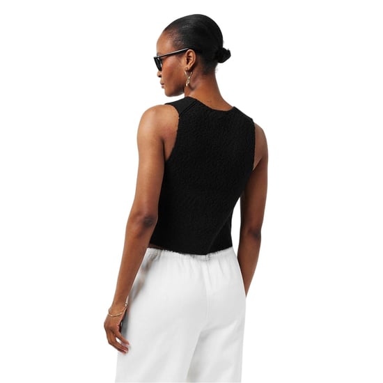 Bewerkt Dames Rike Mouwloos Vest Top (Zwart) - Image 4