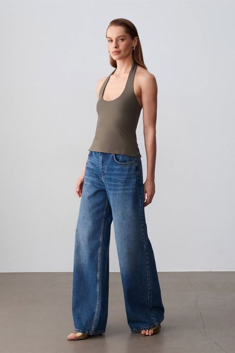 Halternek Cut-Out Slim Fit Blouse - Image 4