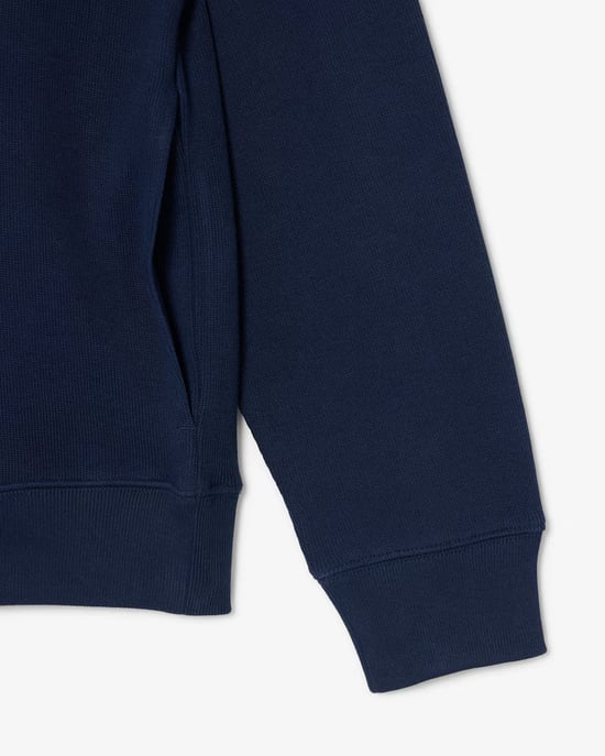 Lacoste katoenen sweatshirt met rits en opstaande kraag voor heren, marineblauw - Image 4