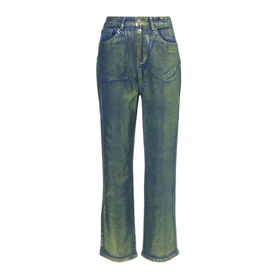 AmyLynn Dames Lupe Metallic 5-Pockets Jeans (Groen) - Image 1