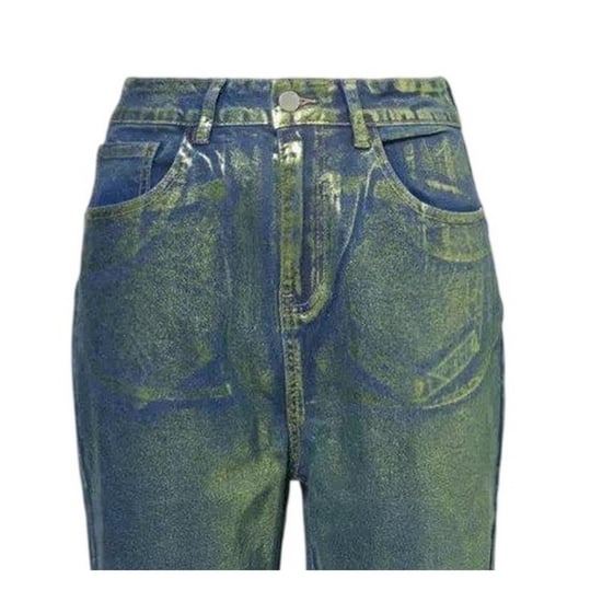 AmyLynn Dames Lupe Metallic 5-Pockets Jeans (Groen) - Image 3