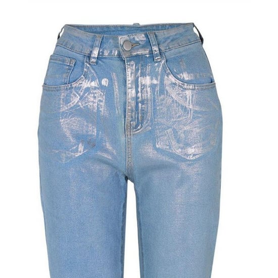 AmyLynn Dames Lupe Metallic 5-Pockets Jeans (Zilver) - Image 3