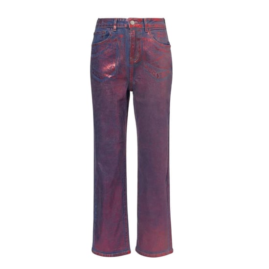 AmyLynn Dames Lupe Metallic 5 Pocket Jeans (Rood) - Image 1