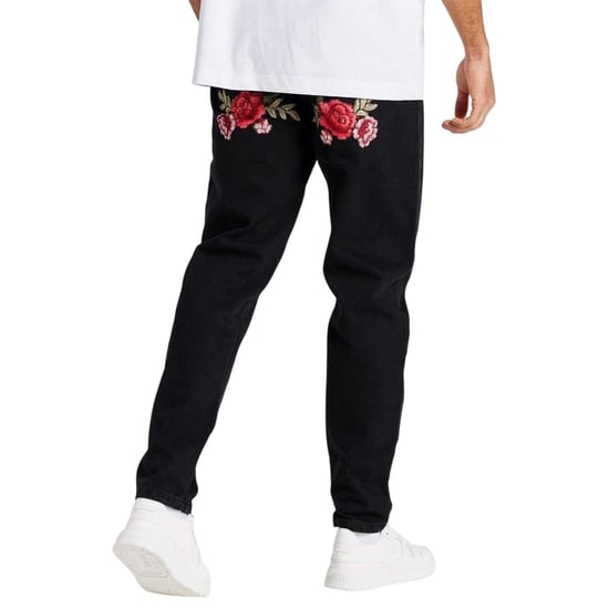 SikSilk Herenjeans van St Jean met bloemenborduursel, regular fit (Zwart) - Image 2
