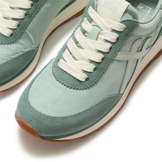FitFlop X Pantone Retro-Q Suède Dames Groen Sneakers - Image 4