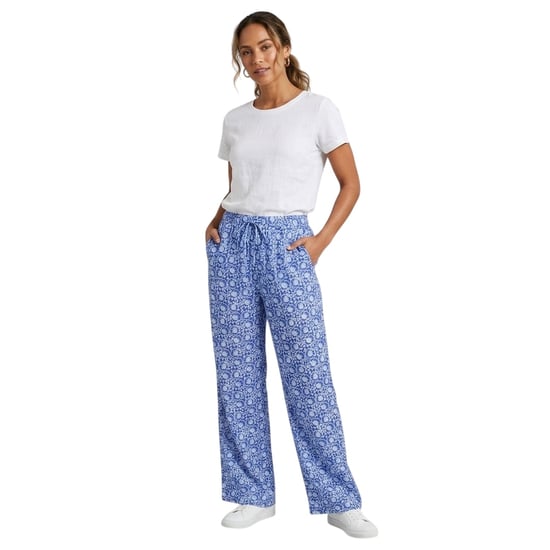 Vero Moda Damesbroek van Lycra met bloemenprint en wijde pijpen (Dresden Blauw) - Image 3