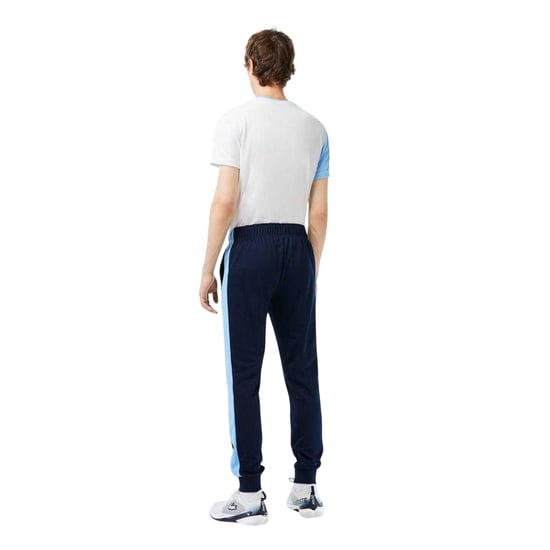Lacoste Sportieve, slanke hardloopbroek voor heren met kleurblokken (Marineblauw) - Image 2