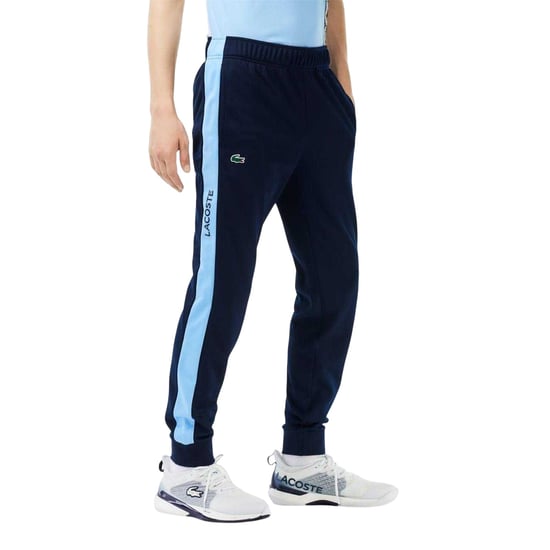 Lacoste Sportieve, slanke hardloopbroek voor heren met kleurblokken (Marineblauw) - Image 3
