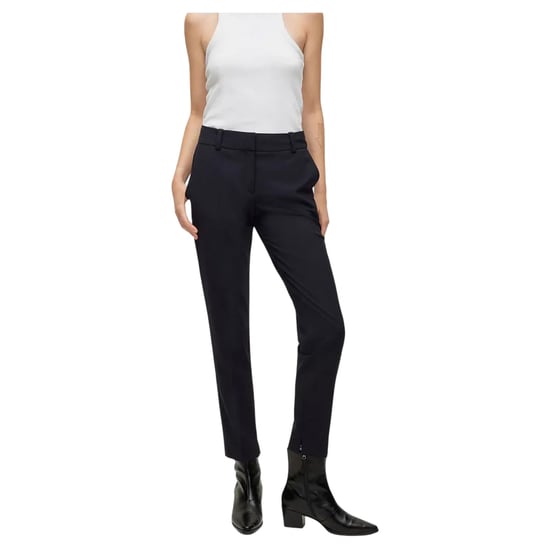 Hugo Hetana rechte broek voor dames (Donkerblauw) - Image 4
