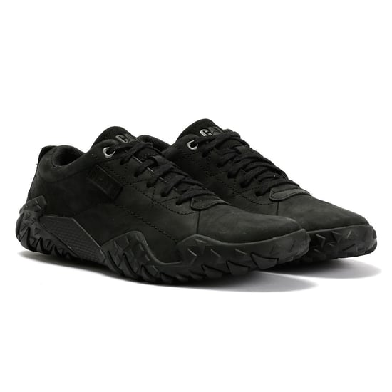 Caterpillar Gridlock Lo Tumbled Nubuck Heren Zwarte Veterschoenen - Image 1