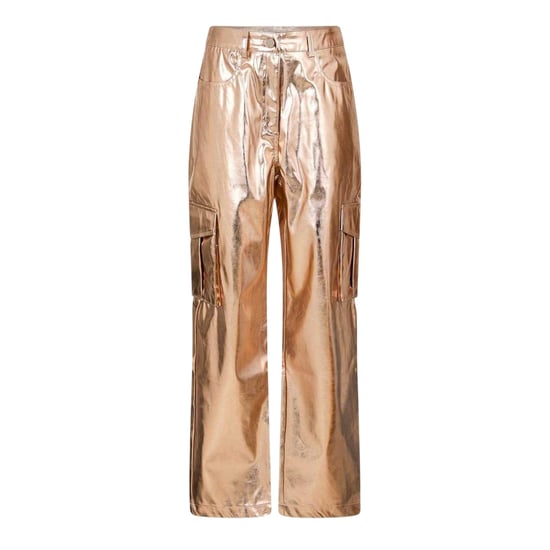 AmyLynn Cargo-broek met rechte pijpen en metallic-effect voor dames (Roze Goud) - Image 1