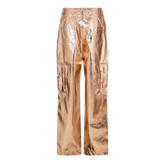 AmyLynn Cargo-broek met rechte pijpen en metallic-effect voor dames (Roze Goud) - Image 2