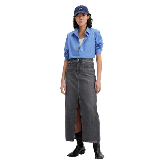 Levis Denim maxi-rok met hoge taille voor dames (Zwart) - Image 1