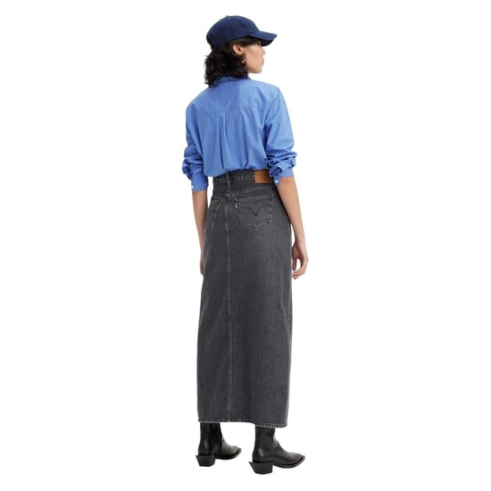 Levis Denim maxi-rok met hoge taille voor dames (Zwart) - Image 3