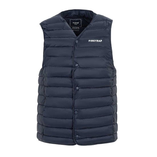 Firetrap Gewatteerd heren gilet met logo (Marine) - Image 1
