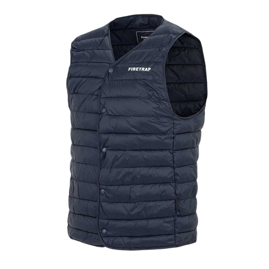 Firetrap Gewatteerd heren gilet met logo (Marine) - Image 3