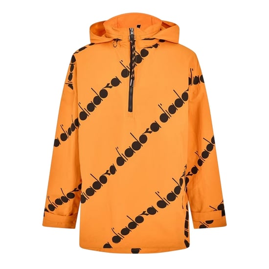 Diadora Anorak voor heren met logo over het hele oppervlak (Oranje/zwart) - Image 1