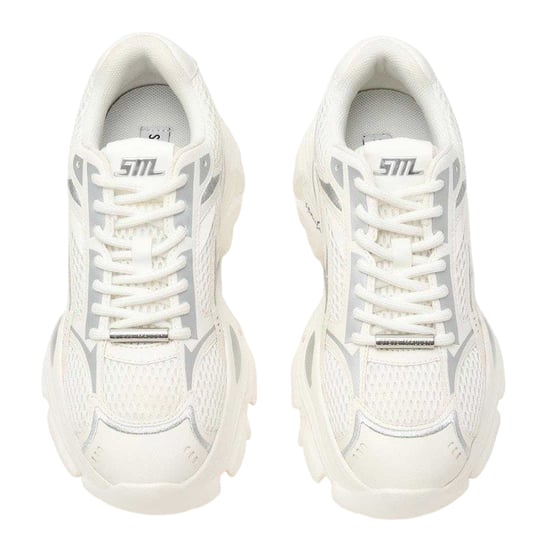 Steve Madden Raftus-sportschoenen met dikke zool voor dames (Wit/zilver) - Image 3