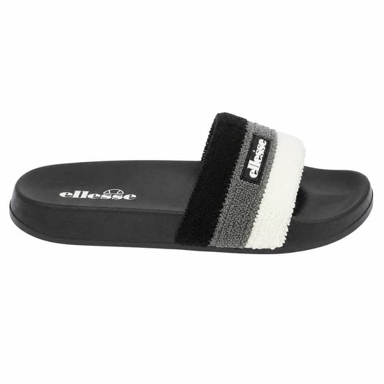 Ellesse Heren-slippers met open teen van badstof en drie strepen (Zwart/Grijs) - Image 1